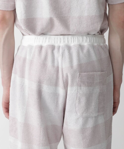 BLACK LABEL CRESTBRIDGE（ブラックレーベル・クレストブリッジ）の「【BLACK lab.】クレストブリッジチェックパイルショーツ（ルームウェア/パジャマ・メンズ・ネイビー/ピンク系その他/オフホワイト・L/M/LL）」の5枚目の写真