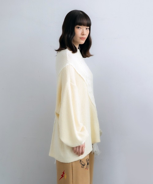 masterkey（マスターキー）の「masterkey マスターキー / STEELYARD ケーブルフェイクレイヤードビッグシルエットニット / MK22A-K-19（ニット/セーター・メンズ・ホワイト/ネイビー/ブラウン・FREE）」の2枚目の写真