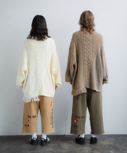 masterkey（マスターキー）の「masterkey マスターキー / STEELYARD ケーブルフェイクレイヤードビッグシルエットニット / MK22A-K-19（ニット/セーター・メンズ・ホワイト/ネイビー/ブラウン・FREE）」の6枚目の写真