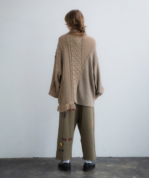 masterkey（マスターキー）の「masterkey マスターキー / STEELYARD ケーブルフェイクレイヤードビッグシルエットニット / MK22A-K-19（ニット/セーター・メンズ・ホワイト/ネイビー/ブラウン・FREE）」の8枚目の写真