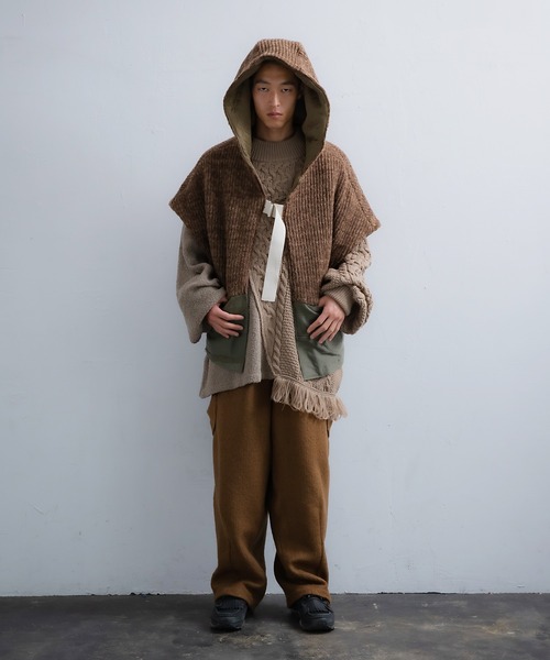 masterkey（マスターキー）の「masterkey マスターキー / STEELYARD ケーブルフェイクレイヤードビッグシルエットニット / MK22A-K-19（ニット/セーター・メンズ・ホワイト/ネイビー/ブラウン・FREE）」の13枚目の写真