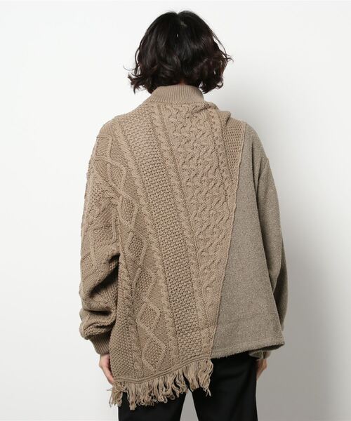 masterkey（マスターキー）の「masterkey マスターキー / STEELYARD ケーブルフェイクレイヤードビッグシルエットニット / MK22A-K-19（ニット/セーター・メンズ・ホワイト/ネイビー/ブラウン・FREE）」の16枚目の写真