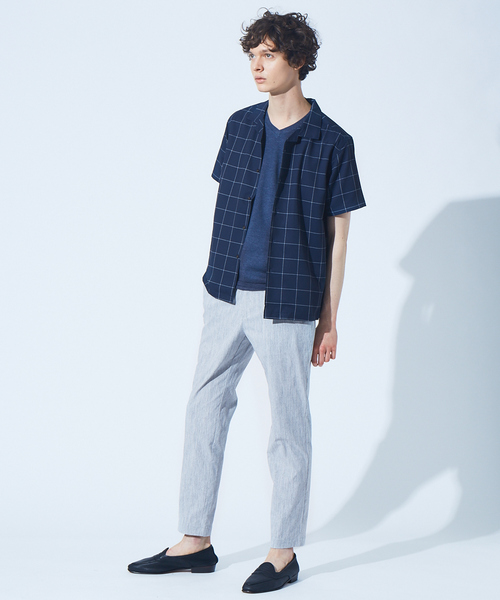ABAHOUSE GRAY(アバハウスグレイ)の「【展開店舗限定】杢 スラブ Vネック 半袖 Tシャツ(Tシャツ/カットソー・メンズ・ネイビー/グリーン/グレー/ホワイト/ブラック・48/50/46)」の18枚目の写真