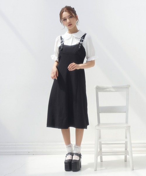 DearMyLoveRose（ディアマイラブローズ）の「オーナメントバックルジャンスカワンピース（ジャンパースカート・レディース・ライトグレー/ブラック/ブラック系その他/グレー系その他・MEDIUM/LARGE/X-LARGE/XX-LARGE）」の3枚目の写真