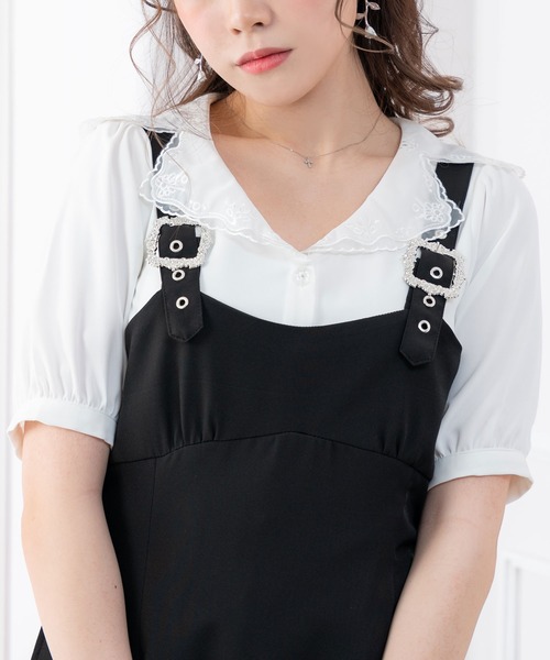 DearMyLoveRose（ディアマイラブローズ）の「オーナメントバックルジャンスカワンピース（ジャンパースカート・レディース・ライトグレー/ブラック/ブラック系その他/グレー系その他・MEDIUM/LARGE/X-LARGE/XX-LARGE）」の11枚目の写真