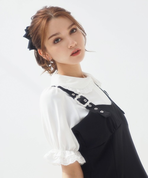 DearMyLoveRose（ディアマイラブローズ）の「オーナメントバックルジャンスカワンピース（ジャンパースカート・レディース・ライトグレー/ブラック/ブラック系その他/グレー系その他・MEDIUM/LARGE/X-LARGE/XX-LARGE）」の5枚目の写真