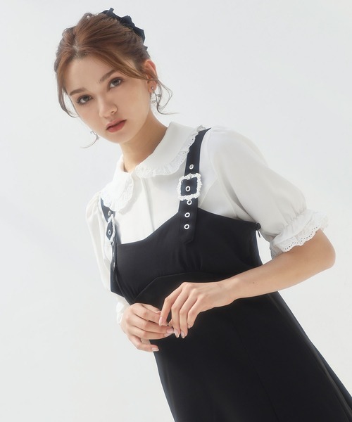 DearMyLoveRose（ディアマイラブローズ）の「オーナメントバックルジャンスカワンピース（ジャンパースカート・レディース・ライトグレー/ブラック/ブラック系その他/グレー系その他・MEDIUM/LARGE/X-LARGE/XX-LARGE）」の14枚目の写真