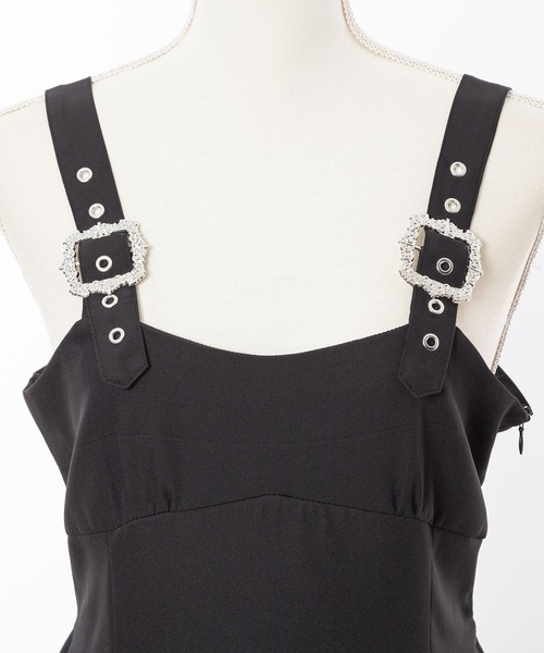 DearMyLoveRose（ディアマイラブローズ）の「オーナメントバックルジャンスカワンピース（ジャンパースカート・レディース・ライトグレー/ブラック/ブラック系その他/グレー系その他・MEDIUM/LARGE/X-LARGE/XX-LARGE）」の6枚目の写真