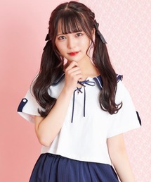 Secret Honey | レースアップセーラーカラートップス(Tシャツ/カットソー)