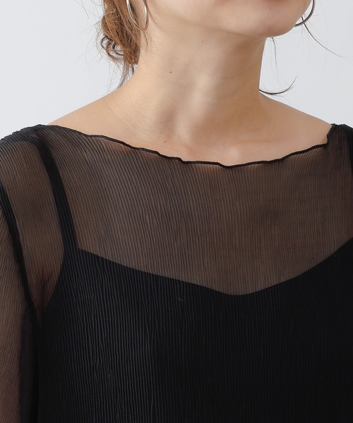 COLONY 2139(コロニートゥーワンスリーナイン)の「シアー楊柳半袖トップス&キャミセット(シャツ/ブラウス・レディース・ブラック/ベージュ/オフホワイト/ブルー/ミント・MEDIUM)」の18枚目の写真