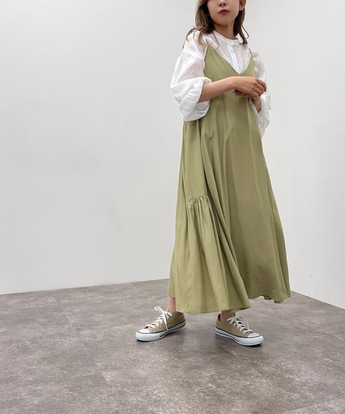 apres jour mignon(アプレジュールミニョン)の「サイドギャザーキャミワンピース【ZOZOTOWN限定アイテム】(ワンピース・レディース・その他/パープル/ブルー系その他/ブラック・X-LARGE/フリー)」の22枚目の写真