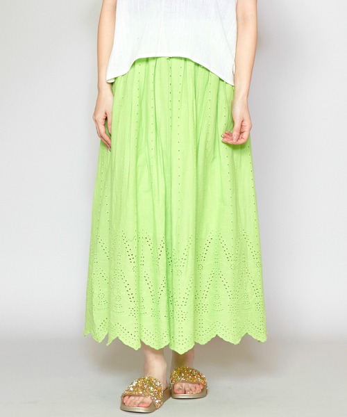 チャイハネ（チャイハネ）の「【チャイハネ】カットワークレースコットンスカート（スカート・レディース・ホワイト/ブラック/パープル/レッド/グリーン・FREE）」の4枚目の写真