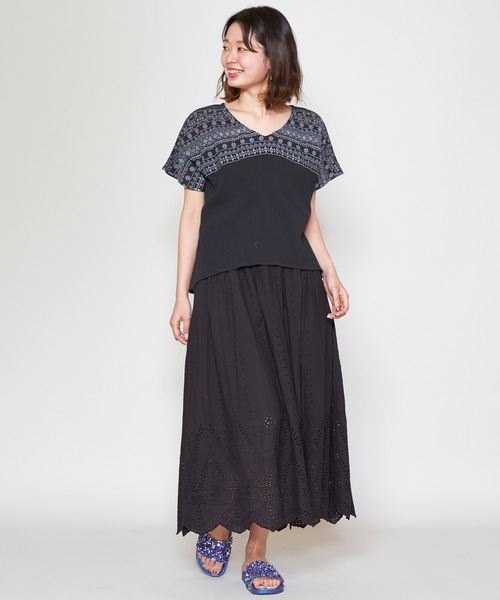 チャイハネ（チャイハネ）の「【チャイハネ】カットワークレースコットンスカート（スカート・レディース・ホワイト/ブラック/パープル/レッド/グリーン・FREE）」の16枚目の写真