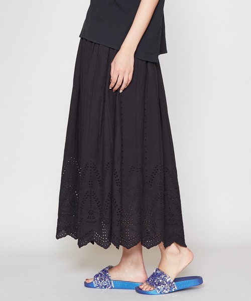 チャイハネ（チャイハネ）の「【チャイハネ】カットワークレースコットンスカート（スカート・レディース・ホワイト/ブラック/パープル/レッド/グリーン・FREE）」の15枚目の写真