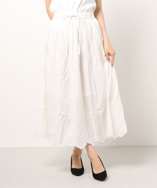 チャイハネ（チャイハネ）の「【チャイハネ】カットワークレースコットンスカート（スカート・レディース・ホワイト/ブラック/パープル/レッド/グリーン・FREE）」の6枚目の写真