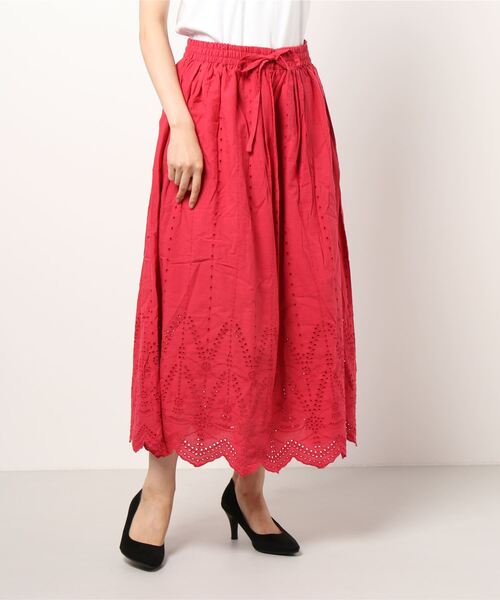 チャイハネ（チャイハネ）の「【チャイハネ】カットワークレースコットンスカート（スカート・レディース・ホワイト/ブラック/パープル/レッド/グリーン・FREE）」の22枚目の写真