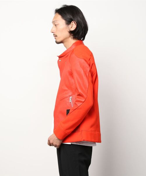 C DIEM（カルペディエム）の「C DIEM/カルペディエム/STRECH LEATHER SE-RIDERSストレッチレザーライダース(MSO-21024)（ライダースジャケット・メンズ・ブラック/オレンジ・SMALL/MEDIUM/LARGE）」の22枚目の写真