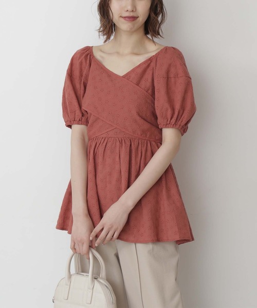 FREE'S MART（フリーズマート）の「エンブロイダリーバックリボンチュニックブラウス（シャツ/ブラウス・レディース・ホワイト/ブラック/オレンジ・FREE）」の3枚目の写真