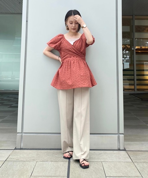 FREE'S MART（フリーズマート）の「エンブロイダリーバックリボンチュニックブラウス（シャツ/ブラウス・レディース・ホワイト/ブラック/オレンジ・FREE）」の18枚目の写真