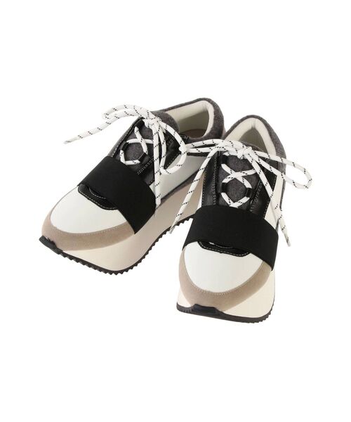 ELENDEEK（エレンディーク）の「プラットフォームスニーカー（スニーカー・レディース・その他1/その他2/ライトベージュ/ブラック・1/2/3）」の4枚目の写真