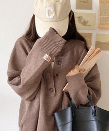 Java（ジャバ）の「《JaVa ジャバコラボ》さらっとゆったり。2wayヘンリーニット（ニット/セーター・レディース）」