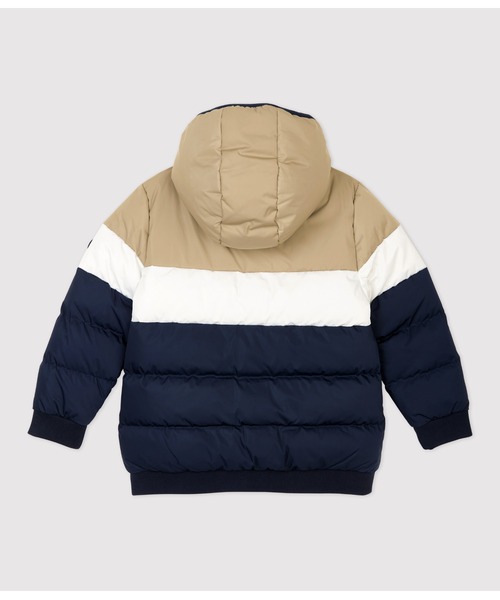 PETIT BATEAU（プチバトー）の「カラーブロック中綿入りフード付きジャケット（その他アウター・キッズ・ネイビー・3YEAR/4YEAR/5YEAR）」の2枚目の写真