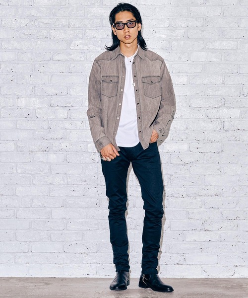 CRIMIE(クライミー)の「DENIM WESTERN SHIRT(シャツ/ブラウス・メンズ・ブラック/インディゴブルー・XL/M/L/XXL/S)」の12枚目の写真