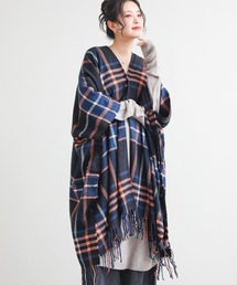 n'OrLABEL（ノアールレーベル）の「『チェック柄ストールポンチョ』（ポンチョ）」