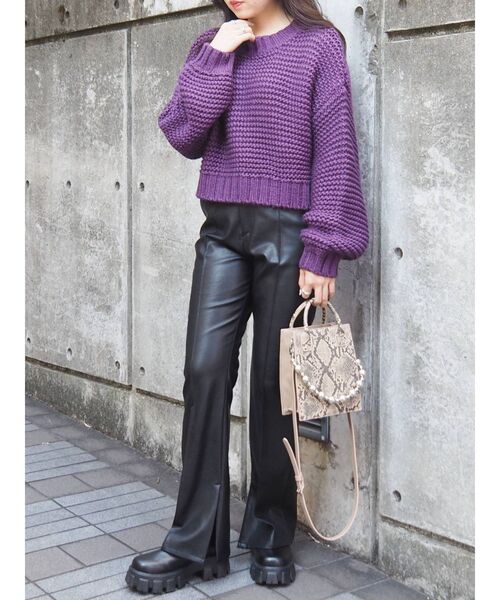 EVRIS（エヴリス）の「ボールチェーンスクエアショルダーBAG（ショルダーバッグ・レディース・ブラック/ベージュ/ブラウン・FREE）」の6枚目の写真