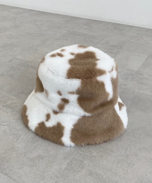 セール ウシ柄フェイクファーバケットハット ハット Free S Mart フリーズマート のファッション通販 Zozotown