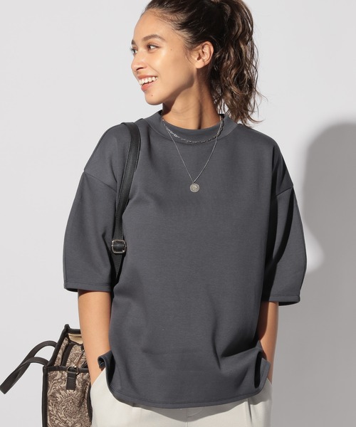 BAYFLOW（ベイフロー）の「ダンボールハイネックプルオーバー（Tシャツ/カットソー・レディース・ライトグレー/ボルドー/ベージュ/チャコール・FREE）」の3枚目の写真