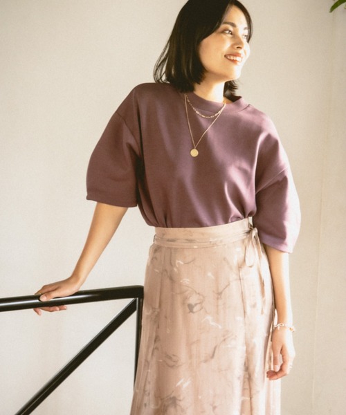 BAYFLOW（ベイフロー）の「ダンボールハイネックプルオーバー（Tシャツ/カットソー・レディース・ライトグレー/ボルドー/ベージュ/チャコール・FREE）」の4枚目の写真