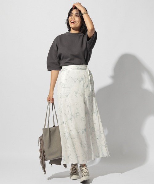 BAYFLOW（ベイフロー）の「ダンボールハイネックプルオーバー（Tシャツ/カットソー・レディース・ライトグレー/ボルドー/ベージュ/チャコール・FREE）」の5枚目の写真