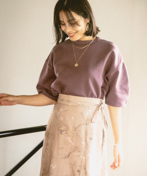 BAYFLOW（ベイフロー）の「ダンボールハイネックプルオーバー（Tシャツ/カットソー・レディース・ライトグレー/ボルドー/ベージュ/チャコール・FREE）」の15枚目の写真