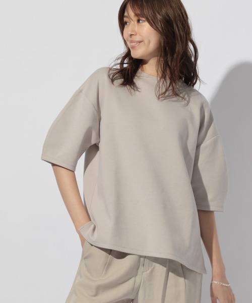 BAYFLOW（ベイフロー）の「ダンボールハイネックプルオーバー（Tシャツ/カットソー・レディース・ライトグレー/ボルドー/ベージュ/チャコール・FREE）」の9枚目の写真