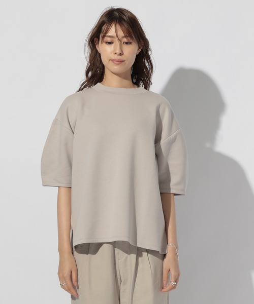 BAYFLOW（ベイフロー）の「ダンボールハイネックプルオーバー（Tシャツ/カットソー・レディース・ライトグレー/ボルドー/ベージュ/チャコール・FREE）」の6枚目の写真