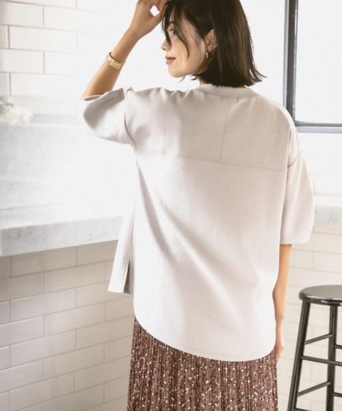 BAYFLOW（ベイフロー）の「ダンボールハイネックプルオーバー（Tシャツ/カットソー・レディース・ライトグレー/ボルドー/ベージュ/チャコール・FREE）」の8枚目の写真