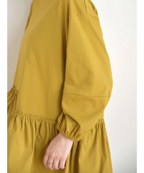 AMERICAN HOLIC(アメリカンホリック)の「異素材ティアード5分袖プルオーバー(Tシャツ/カットソー・レディース・オフホワイト/マスタード/ブラック・L/M)」の14枚目の写真