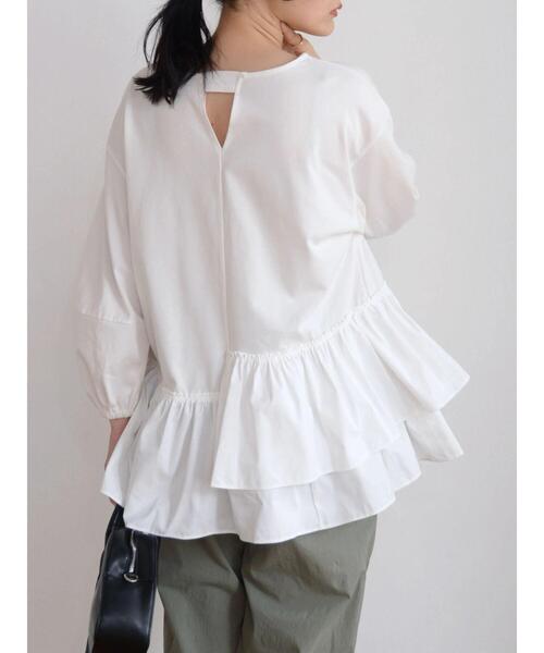 AMERICAN HOLIC(アメリカンホリック)の「異素材ティアード5分袖プルオーバー(Tシャツ/カットソー・レディース・オフホワイト/マスタード/ブラック・L/M)」の19枚目の写真