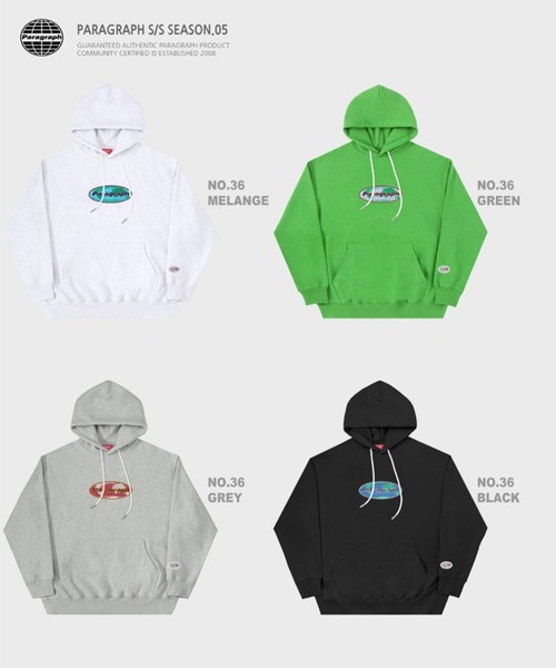 Paragraph（パラグラフ）の「【Paragraph】ワールドロゴパーカー／№36／21FW（パーカー・メンズ・ブラック/グレー/ライトグレー/グリーン・ﾌﾘ-）」の6枚目の写真