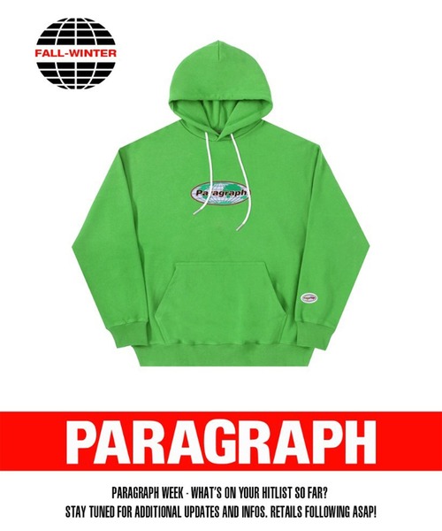 Paragraph（パラグラフ）の「【Paragraph】ワールドロゴパーカー／№36／21FW（パーカー・メンズ・ブラック/グレー/ライトグレー/グリーン・ﾌﾘ-）」の5枚目の写真