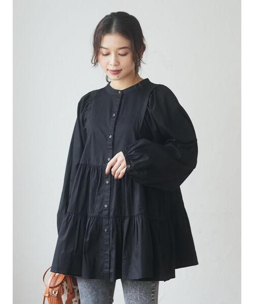 Sugar spoon（シュガースプーン）の「・SUGAR SPOON ティアードチュニック＊（シャツ/ブラウス・レディース・ブラック/インディゴブルー/ダークインディゴブルー・FREE）」の4枚目の写真