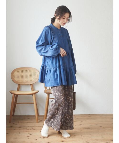 Sugar spoon（シュガースプーン）の「・SUGAR SPOON ティアードチュニック＊（シャツ/ブラウス・レディース・ブラック/インディゴブルー/ダークインディゴブルー・FREE）」の9枚目の写真