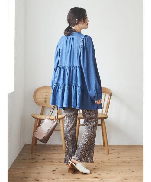 Sugar spoon（シュガースプーン）の「・SUGAR SPOON ティアードチュニック＊（シャツ/ブラウス・レディース・ブラック/インディゴブルー/ダークインディゴブルー・FREE）」の11枚目の写真