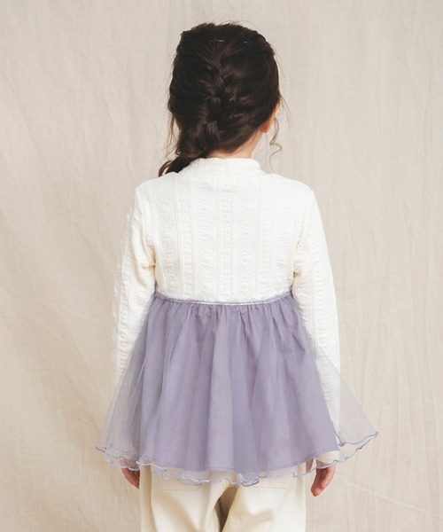 BRANSHES（ブランシェス）の「チュール重ね着風長袖Tシャツ（Tシャツ/カットソー・キッズ・アイボリー/ピンク・90cm/100cm/110cm/120cm/130cm）」の5枚目の写真