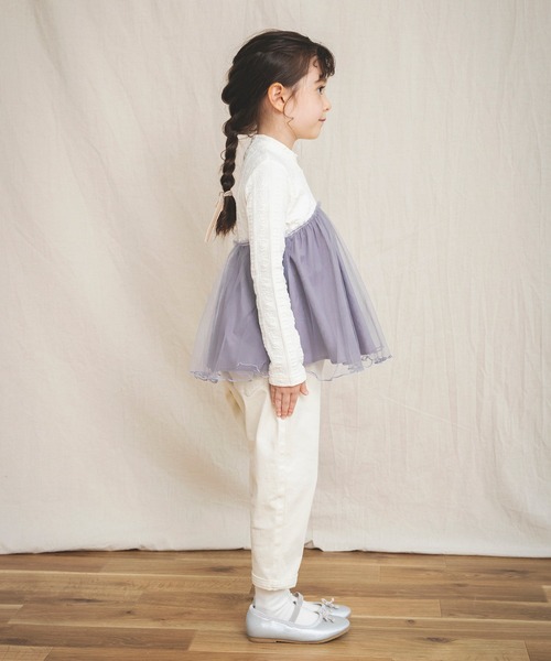 BRANSHES（ブランシェス）の「チュール重ね着風長袖Tシャツ（Tシャツ/カットソー・キッズ・アイボリー/ピンク・90cm/100cm/110cm/120cm/130cm）」の10枚目の写真