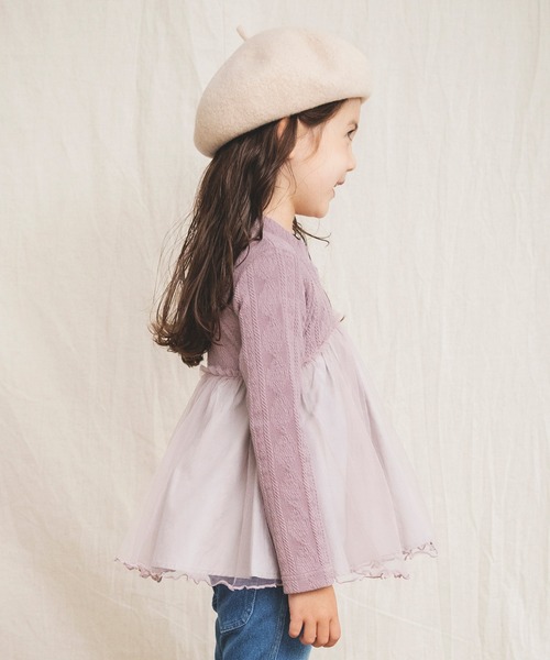 BRANSHES（ブランシェス）の「チュール重ね着風長袖Tシャツ（Tシャツ/カットソー・キッズ・アイボリー/ピンク・90cm/100cm/110cm/120cm/130cm）」の13枚目の写真