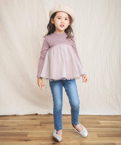 BRANSHES（ブランシェス）の「チュール重ね着風長袖Tシャツ（Tシャツ/カットソー・キッズ・アイボリー/ピンク・90cm/100cm/110cm/120cm/130cm）」の16枚目の写真