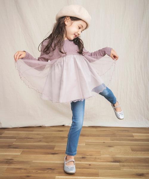 BRANSHES（ブランシェス）の「チュール重ね着風長袖Tシャツ（Tシャツ/カットソー・キッズ・アイボリー/ピンク・90cm/100cm/110cm/120cm/130cm）」の18枚目の写真