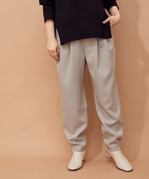 3マテリアルテーパードシルエットワイドパンツ(無地・チェック・千鳥)